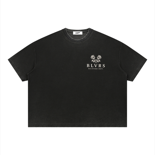 Unisex Vintage Wash Sunfade Boxy Waffle T-Shirt